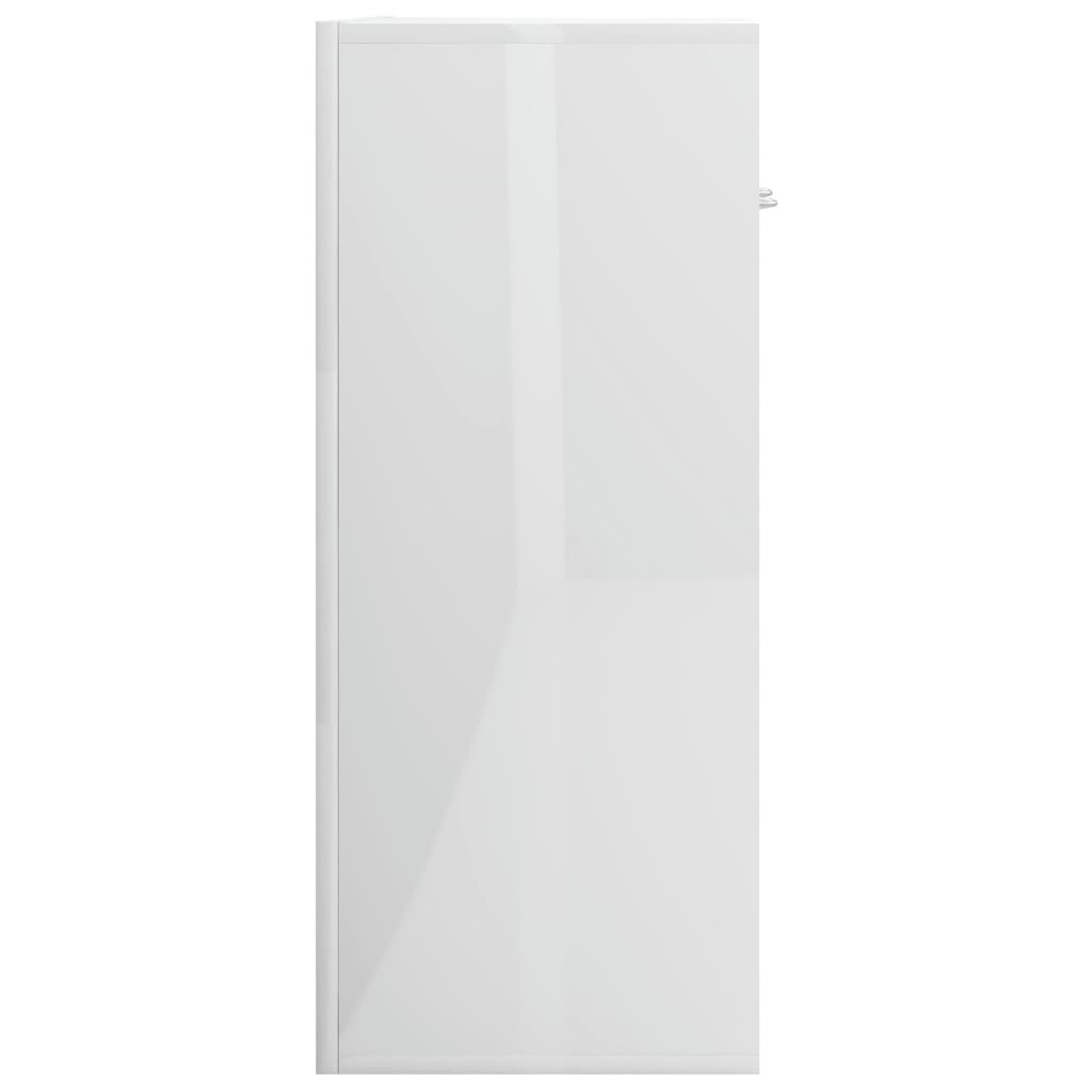 Sideboard High Gloss White 60x30x75 cm Chipboard